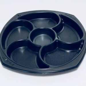 BANDEJAS PARA PICADA NEGRA B/PLAS 6 DIVISIONES CJA X 300