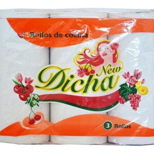 ROLLOS DE COCINA DICHA 3 X 40 HOJAS BTO X 8 PAQ. ELEGANTE