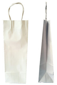 BOLSA DE PAPEL BRANDPACK 22X10X42 BLANCA (VINO 2 BOTELLAS)