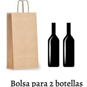 BOLSA DE PAPEL BRANDPACK 22X10X42 (MARRON VINO 2 BOTELLAS)