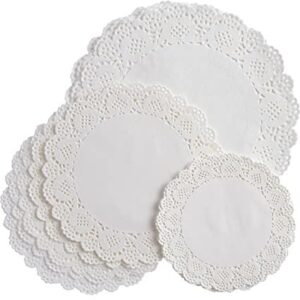 BLONDA PC BORDADA BLANCA REDONDA 10,13,15,,18,20,23,24,26,28,30,32,34,36,37,40,45 CM X 100 UNIDADES