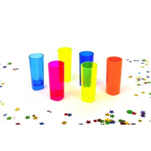 VASO TOC-TOC CLAUSER COLOR FLUO/ CRISTAL CAJA X 100 UNIDADES