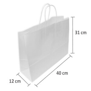 BOLSA DE PAPEL BRANDPACK BLANCA APAISADA VARIAS MEDIDAS