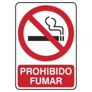 CARTEL ADHESIVO PROHIBIDO FUMAR