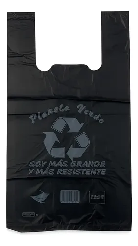 BOLSA CAMISETA PLANETA 45 X 55 BAJA DENSIDAD NEGRA MAPSA